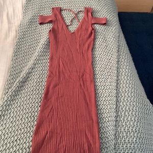 Strappy cold shoulder bodycon dress